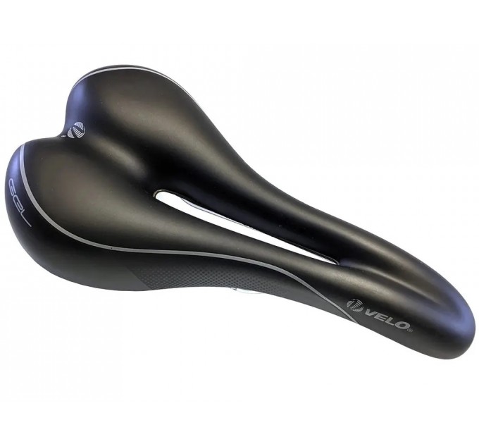 Седло Velo MTB Eagle O (VL-1475A), 264х139мм, 357грамм, Gel, с отверстием, черное