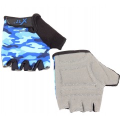 Перчатки X17 XGL-119BL детские, камуфляжно-синие, S