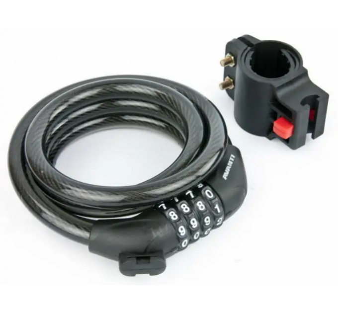 Замок тросиковий AVANTI AGL-705, з кодом 12x1000 мм, чорний
