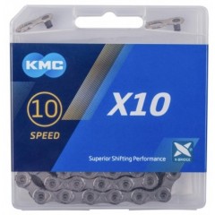 Ланцюг X10, КМС, 10 шв.,1/2"х11/128 ,114 ланок, сріблястий