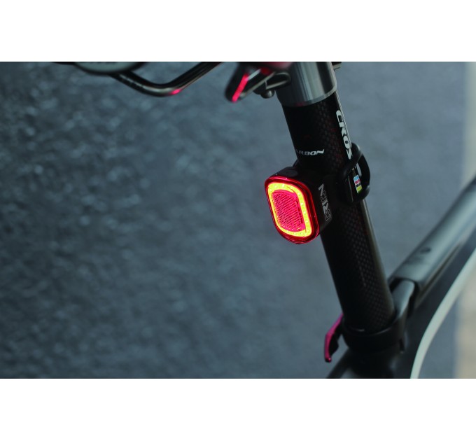 Мигалка задня Moon Orion 50 люмен, вбудований аккум, USB TYPE-C кабель, чорна