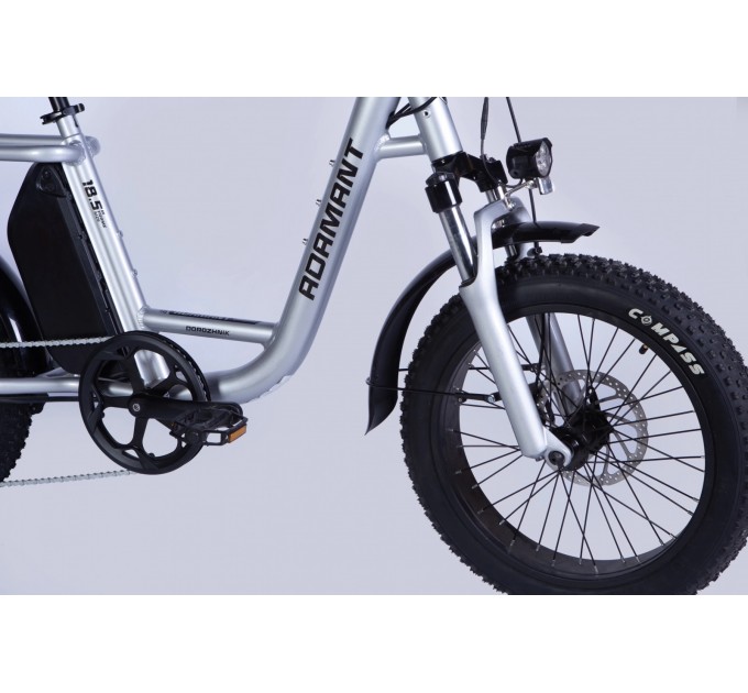 Велосипед AL 20" Dorozhnik eADAMANT HDD 48V 17.5Аh 750W 2025 срiблястий