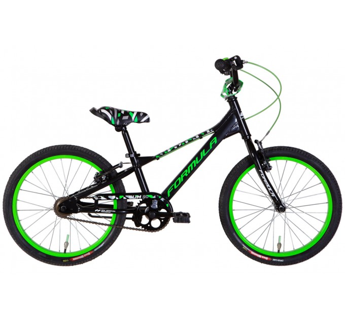 Велосипед AL 20" Formula Kid SLIM BH 2026 чорний з зеленим
