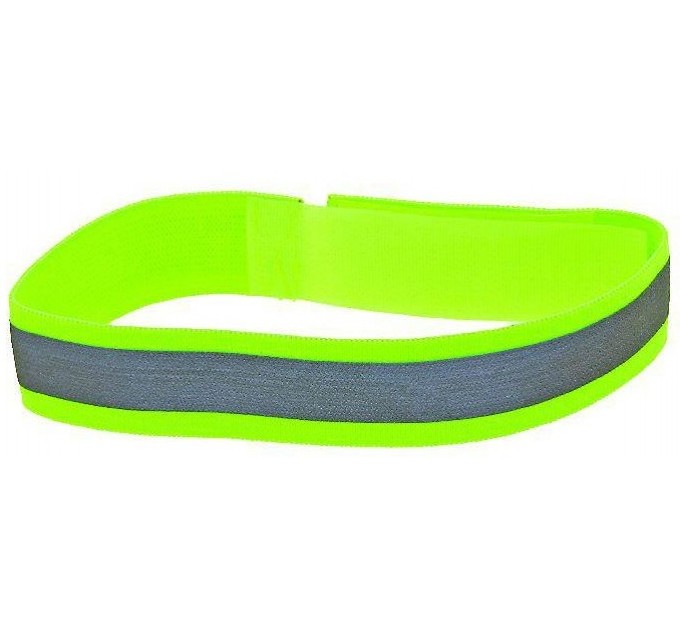 Світловідбиваюча смужка M-Wave (120903) тканинна, з липучкою салатна