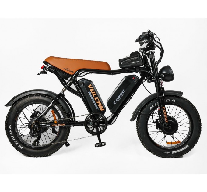 Велосипед ST 20" Corso Vulcan 2х48V 18AH 2х1000W 2026 чорно-коричневий Велосипед ST 20" Corso Vulcan 2х48V 18AH 2х1000W 2026 чорно-коричневий