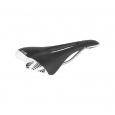 Седло Velo Road Senso (250220), Шоссе узкое легкое с титановой рамкой, 265х125 см, 209 грамм, черно-белое