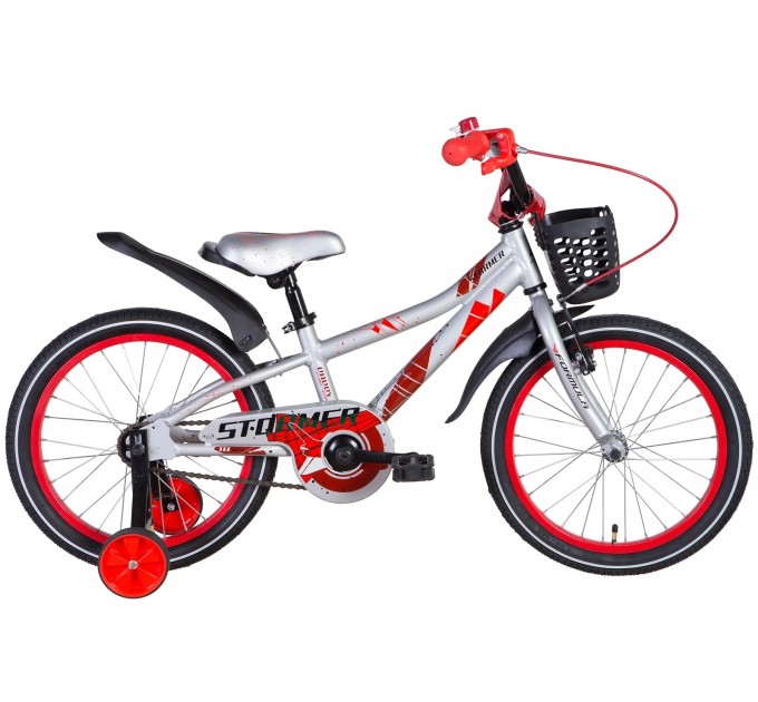 Велосипед AL 18" Formula STORMER 2021 серебристо-красный