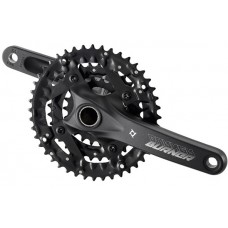 Шатун PROWHEEL BURNER-401-TT-N алюм. L170мм 22-32-44Т с интегр.осью, черный