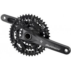 Шатун PROWHEEL BURNER-401-TT-N алюм. L170мм 22-32-44Т з інтегр.віссю,чорний