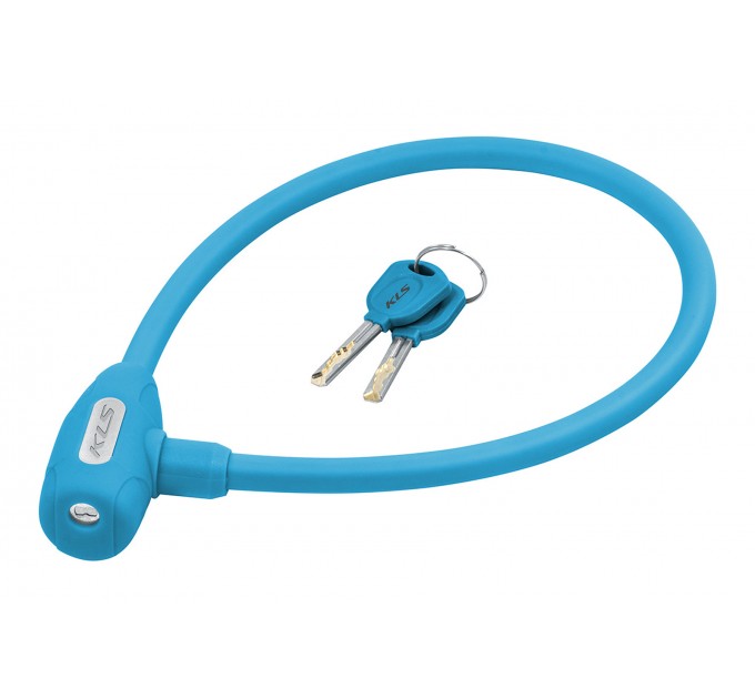 Замок трос KLS Jolly під ключ 12x650 мм блакитний
