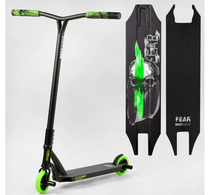 Біговел трюковий Best Scooter FEAR чорно-зелений, SCS-система Біговел трюковий Best Scooter FEAR чорно-зелений, SCS-система