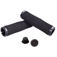 Грипсы Green Cycle GGR-413 130mm вспененная резина, эргономичные, черные с двумя черными замками