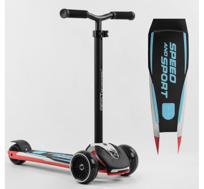 Біговел Best Scooter MAXI чорно-червоний з бірюзовим