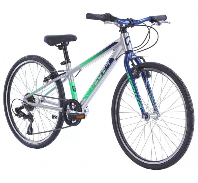Велосипед 24" Apollo NEO 7s boys 2022 Brushed Alloy / Navy Blue / Neon Green Fade