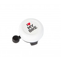 Звонок Green Cycle GBL-251 I love my bike стальной, белый