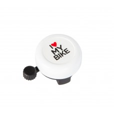 Звонок Green Cycle GBL-251 I love my bike стальной, белый