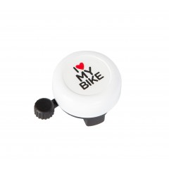 Дзвінок Green Cycle GBL-251 I love my bike cталевий, білий
