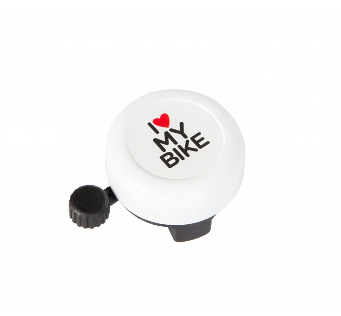 Дзвінок Green Cycle GBL-251 I love my bike cталевий, білий