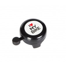 Звонок Green Cycle GBL-251 I love my bike стальной, черный