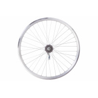 Колесо задн. VLT 26" AL 36H двост. silver; Втулка черв. SHUNFENG SF-CT01 на гайках