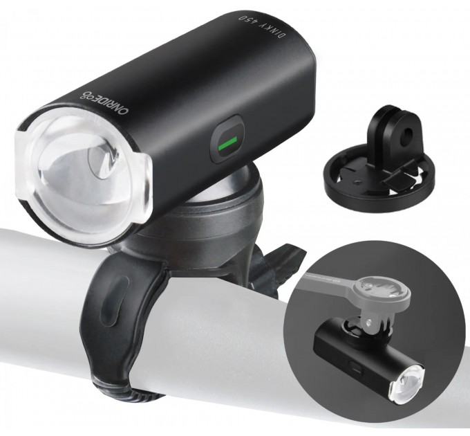 Фара передня ONRIDE Dinky 550 lm, алюмінієва, чорна