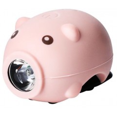 Велосипедна фара Green Cycle Piglet, 300 люмен, 3 режими, + гудок з 5 звуками, рожевий