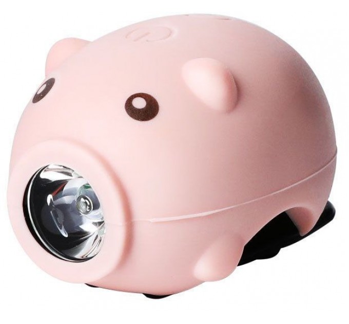 Велосипедна фара Green Cycle Piglet, 300 люмен, 3 режими, + гудок з 5 звуками, рожевий