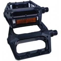 Педаль алюминий,широкая площадка, на шариках, 108 х 100 x24 мм, Ось стандартная  MTB  9/16",  Черная