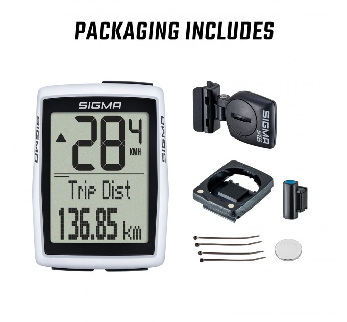 Велокомп'ютер бездротовий Sigma Sport BC 12.0 WL, білий