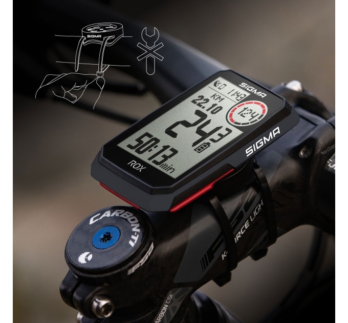 Велокомп'ютер бездротовий Sigma Sport ROX 4.0 Black, чорний