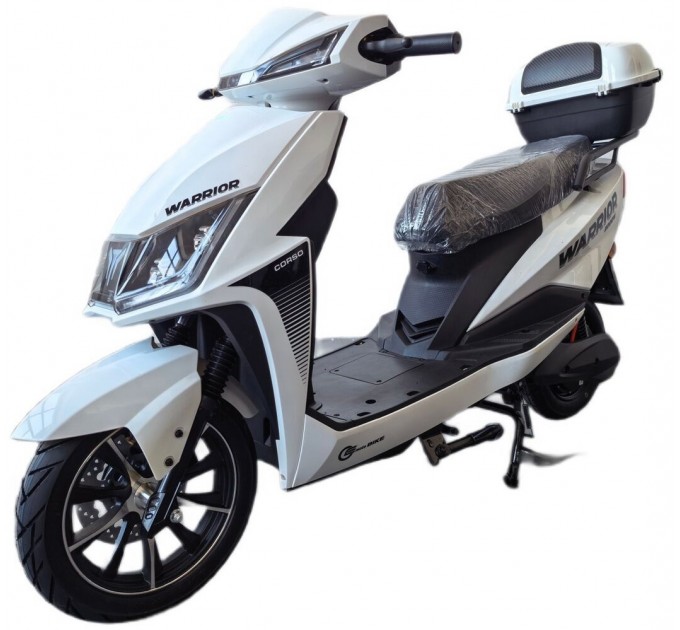 Велосипед 12"/10" Corso Warrior 72V 30Ah 2000W 2026 білий Велосипед 12"/10" Corso Warrior 72V 30Ah 2000W 2026 білий