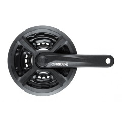 Комплект шатунів ONRIDE Trio 820P 42-34-24T (8/7/6 шв.), 170 мм, під квадрат, чорний (конверт)