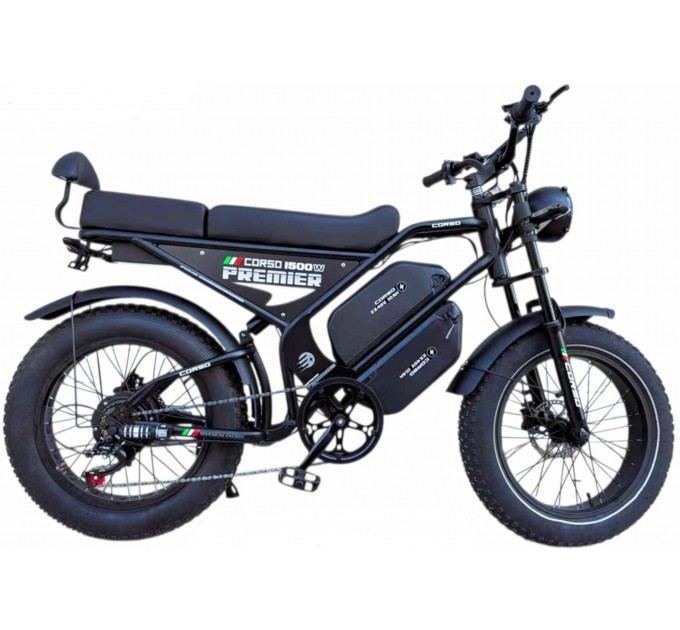 Велосипед ST 20+" Corso PREMIER 2х48V 18Ah 1500W 2026 чорний