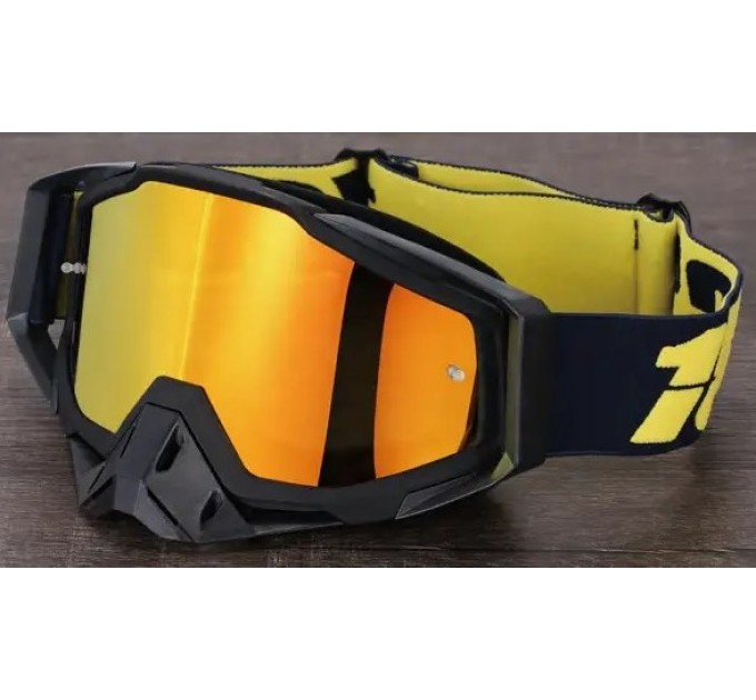 Мотоокуляри VIRTUE 309-1 чорні з жовтим, золото лінза