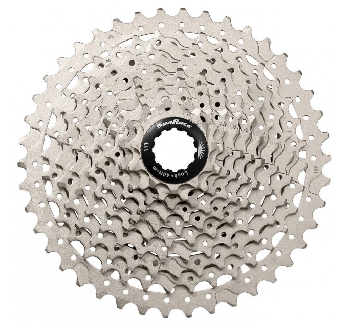 Касета інд. 10-k 11-40T SUN RACE MS2 MTB, сталевий павук, Metallic Silver Касета інд. 10-k 11-40T SUN RACE MS2 MTB, сталевий павук, Metallic Silver