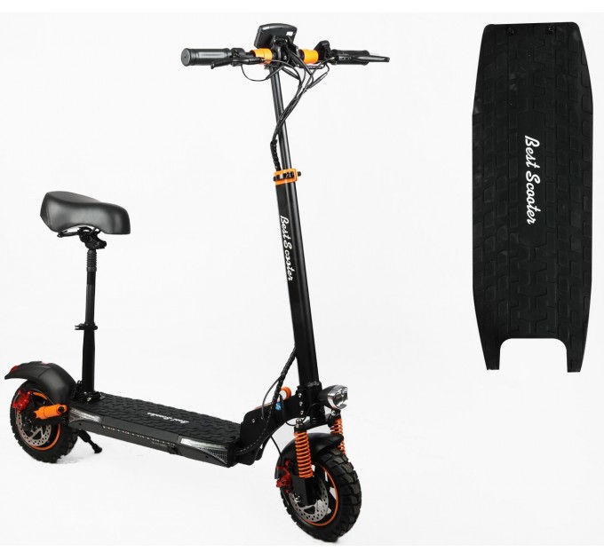 Скутер 10" Best Scooter з сидінням 48V 17.5Ah 800W 2026 чорно-помаранчевий
