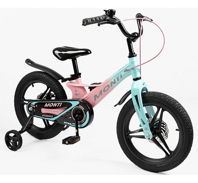 Велосипед MG 16" Corso MONTI 2026 рожево-бірюзовий