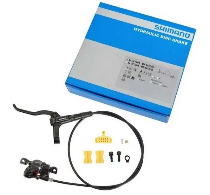 Гальма гідравл. Shimano BR-MT200+BL-MT200-R ручка торм. права+гідролінія 1700мм (без ротора), чорна