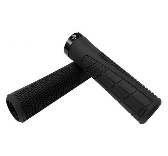 Грипсы Green Cycle GGR-418 130mm черные с одним черным замком Грипсы Green Cycle GGR-418 130mm черные с одним черным замком
