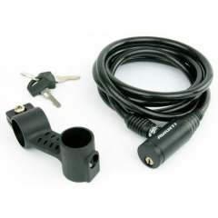 Замок тросиковий AVANTI AGL-102 під ключ 10x1000 мм, чорний