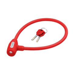 Замок трос KLS Jolly під ключ 12x650 мм червоний