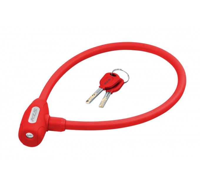 Замок трос KLS Jolly під ключ 12x650 мм червоний