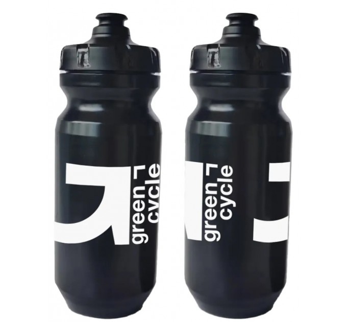 Фляга 0,6 Green Cycle GBT-516 зі збільшенним клапаном, чорна з білим