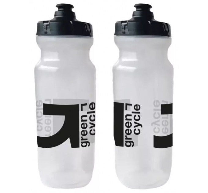 Фляга 0,75 Green Cycle GBT-517 зі збільшенним клапаном, прозора з чорним