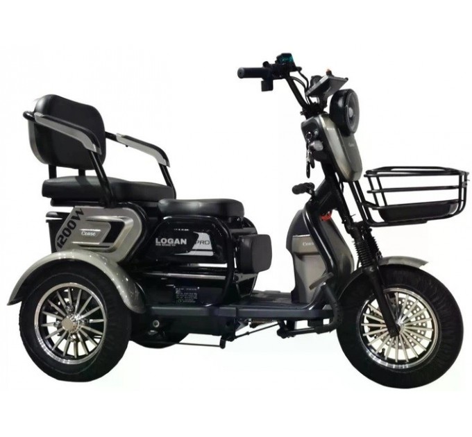 Велосипед триколісний ST 10" Corso Logan Pro 72V 28Ah 1200W 2026 чорно-сірий