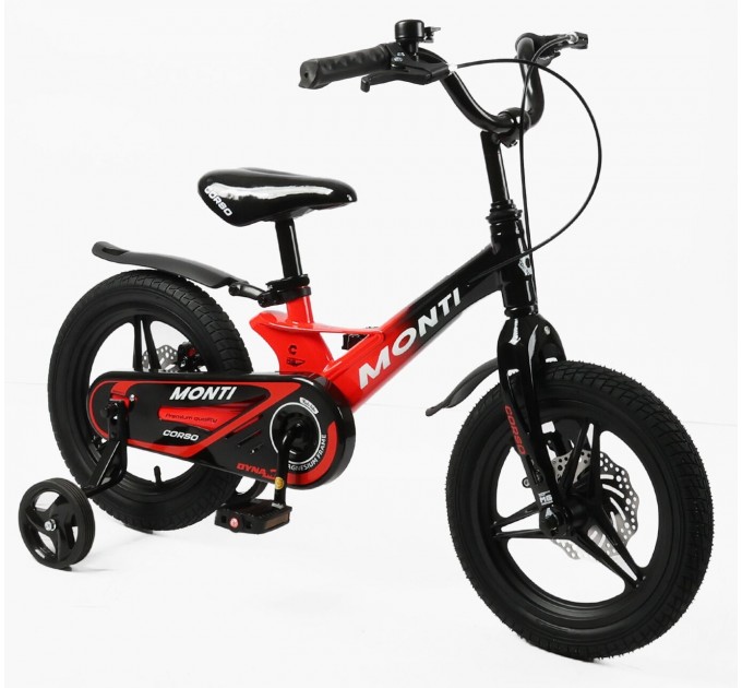 Велосипед MG 14" Corso Monti 2026 червоно-чорний