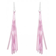 Прикраса на кермо Green Cycle GCS-540 рожеві тканинні смужки, кріплення барендою