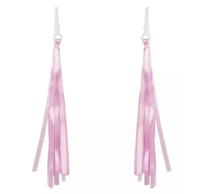 Прикраса на кермо Green Cycle GCS-540 рожеві тканинні смужки, кріплення барендою Прикраса на кермо Green Cycle GCS-540 рожеві тканинні смужки, кріплення барендою