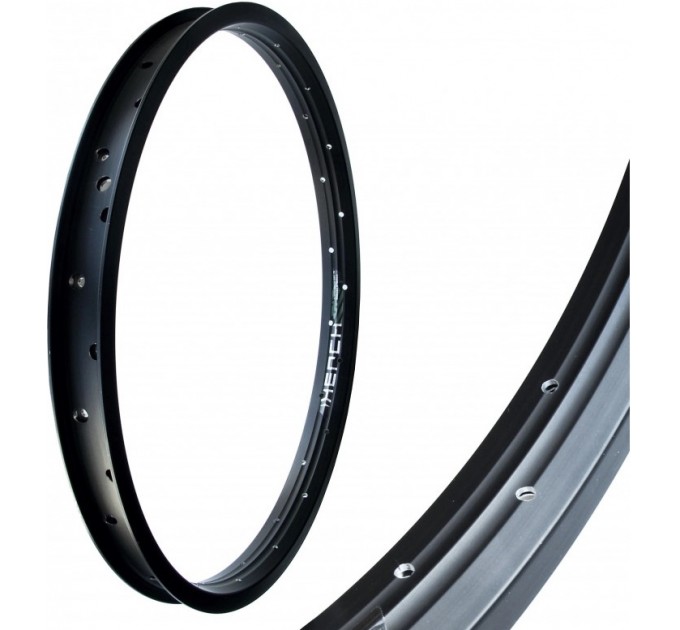 Обод двойной алюминиевый, черный, широкий