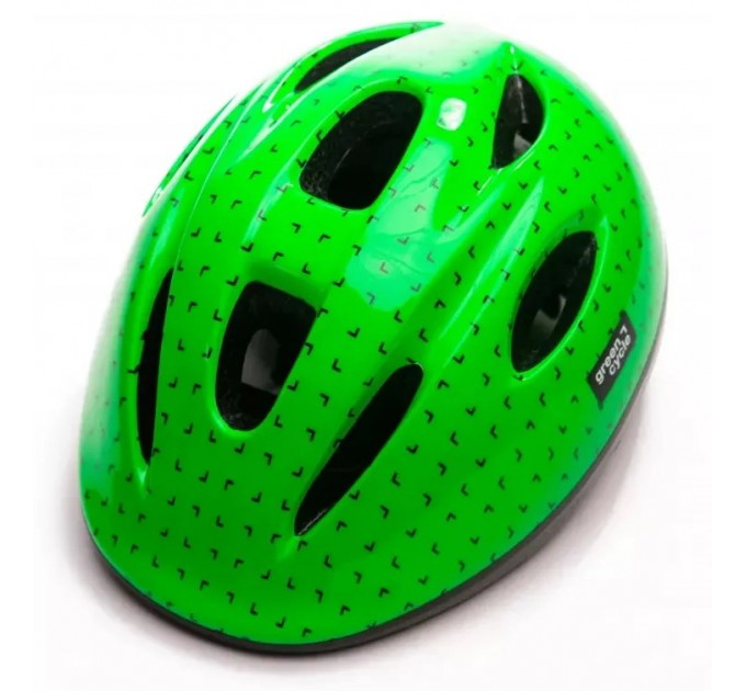 Шолом дитячий Green Cycle FLASH зелено-чорний лак